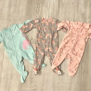 NWOT LOT Baby Girl 6-9 months Fleece Sleep N Play